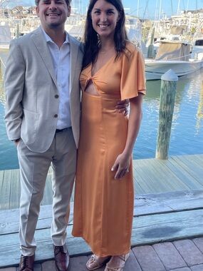 Orange Formal MIDI Dress